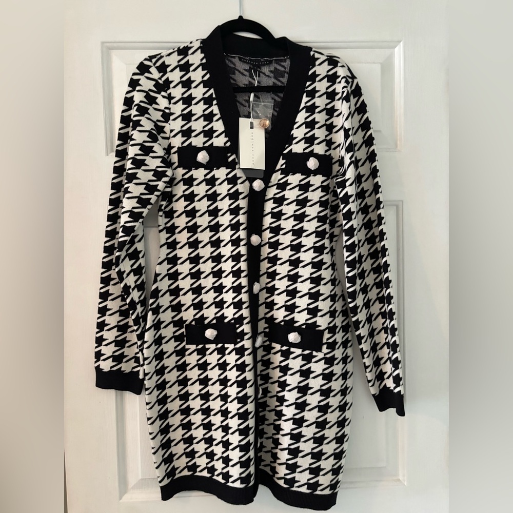 NWT Black & White Houndstooth Sweater Dress from Vici